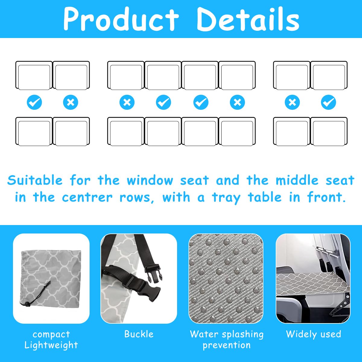 HASTHIP Airplane Footrest Kids Bed, Airplane Foot Hammock for Baby Toddler with Anti-Slip Design, Baby Car Bed Airplane Seat Extender, Portable Baby Travel Accessories for Baby 0-3 Years, 75 * 45cm