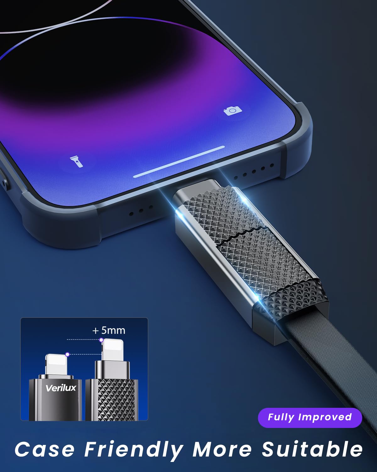 Verilux 4-in-1 USB Charging Cable 3.3Ft Multi-Port Cable Support PD Max 60W Fast Charging & Data Sync, Light-ning to Type C Cable, USB to Type C Cable, Type C to Type C, USB A to Light-ing Cable