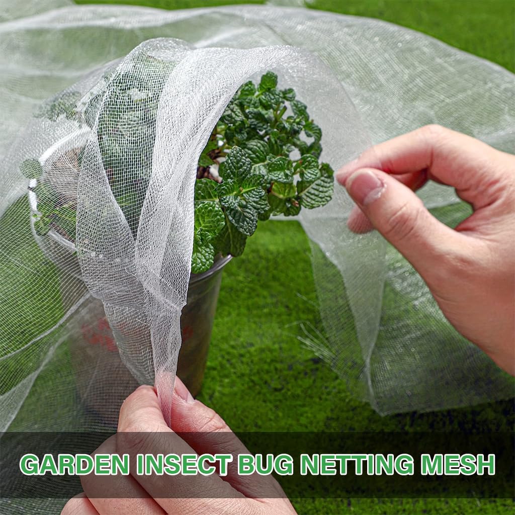 HASTHIP 2.5*5m Ultra Fine Garden Mesh Netting for Plant Protctive, Durable PE Plant Netting Cover for Protect Your Vegetables, Fruits, Flower & Trees, Greenhouse Cover Protection Mesh Net Covers