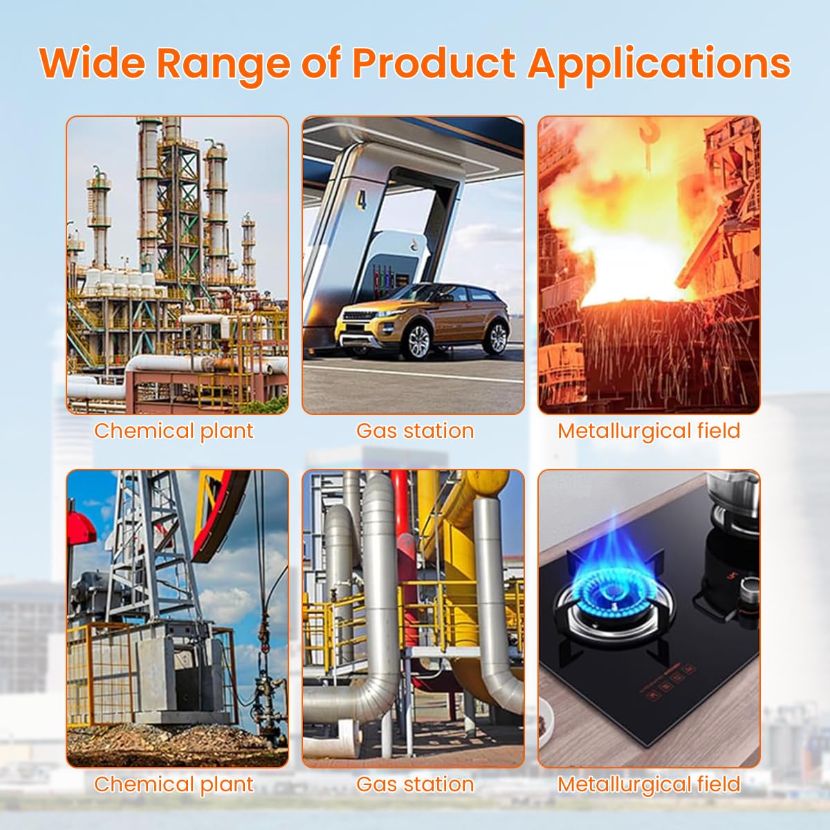 HASTHIP Gas Leak Detector Portable LCD Nature Gas Detector with Buzz Alarm High & Low Senstivity, Gas Sniffer to Locate Combustible Gas Leak Sources Like Methane, Propane(Battery Not Included)
