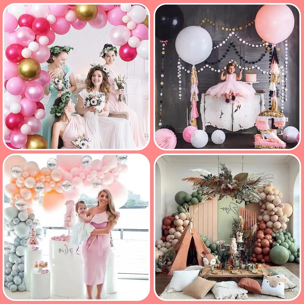 HASTHIP Balloon Decorating Strip Kit for Arch Garland 32Ft Balloon Tape Strip, 36 Tying Tools, 300 Adhesive Dots, 20 Flower Clips For Easy DIY Decor, Perfect for Birthday, Wedding & Baby Shower