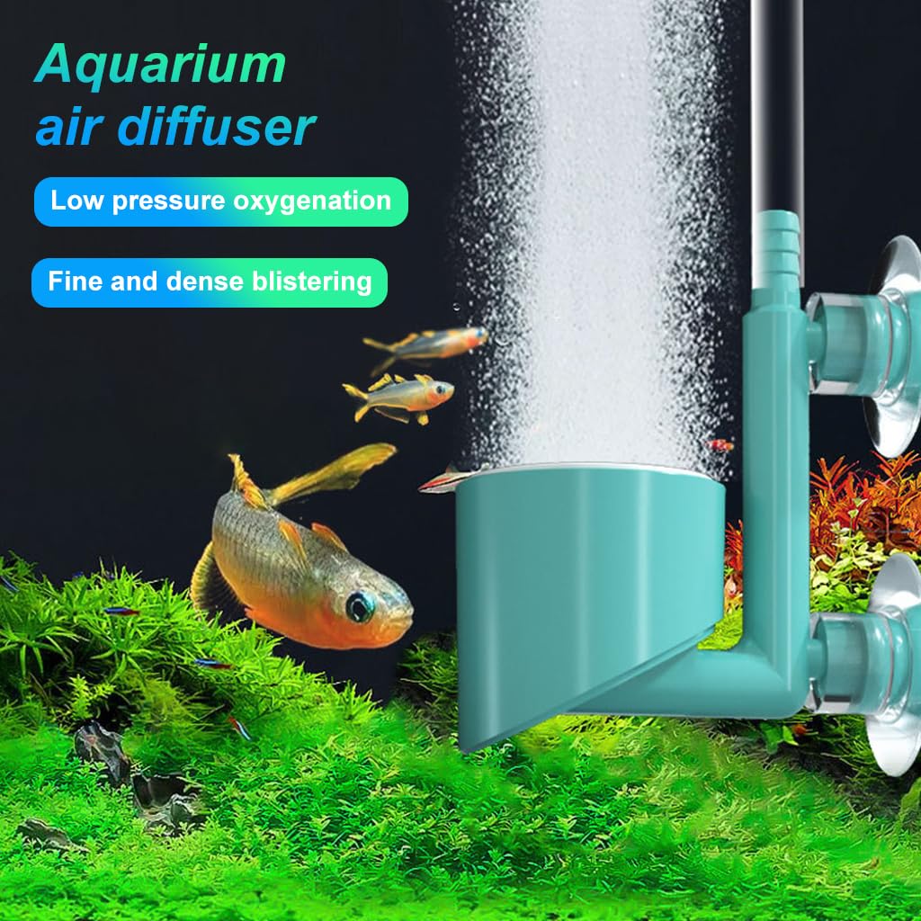Qpets Aquarium Air Stone Fish Tank Bubble Stone with Suction Cups Diffuser Stone Air Stone Oxygen Genorator Attachment Ultra Quite Aquarium Air Stone for Fish Tank