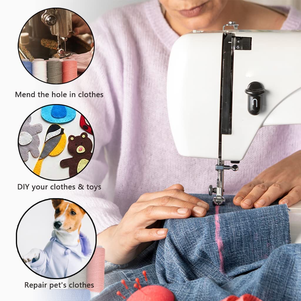 HASTHIP Leather Sewing Kit, 47 Pieces Upholstery Repair Sewing Kit with Sewing Awl, Seam Ripper, Leather Hand Sewing Stitching Needles, Sewing Thread for Car, Sofa, Backpack, Shoe, Craft DIY