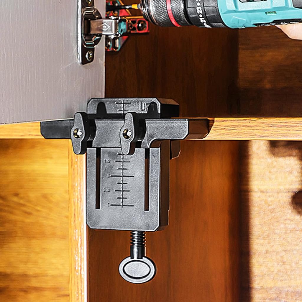 Serplex® Cabinet Door Installation Positioner Support Clamp Wooden Panel Fixing Assistance Adjustable Mounting Jig Hidden 3PCS