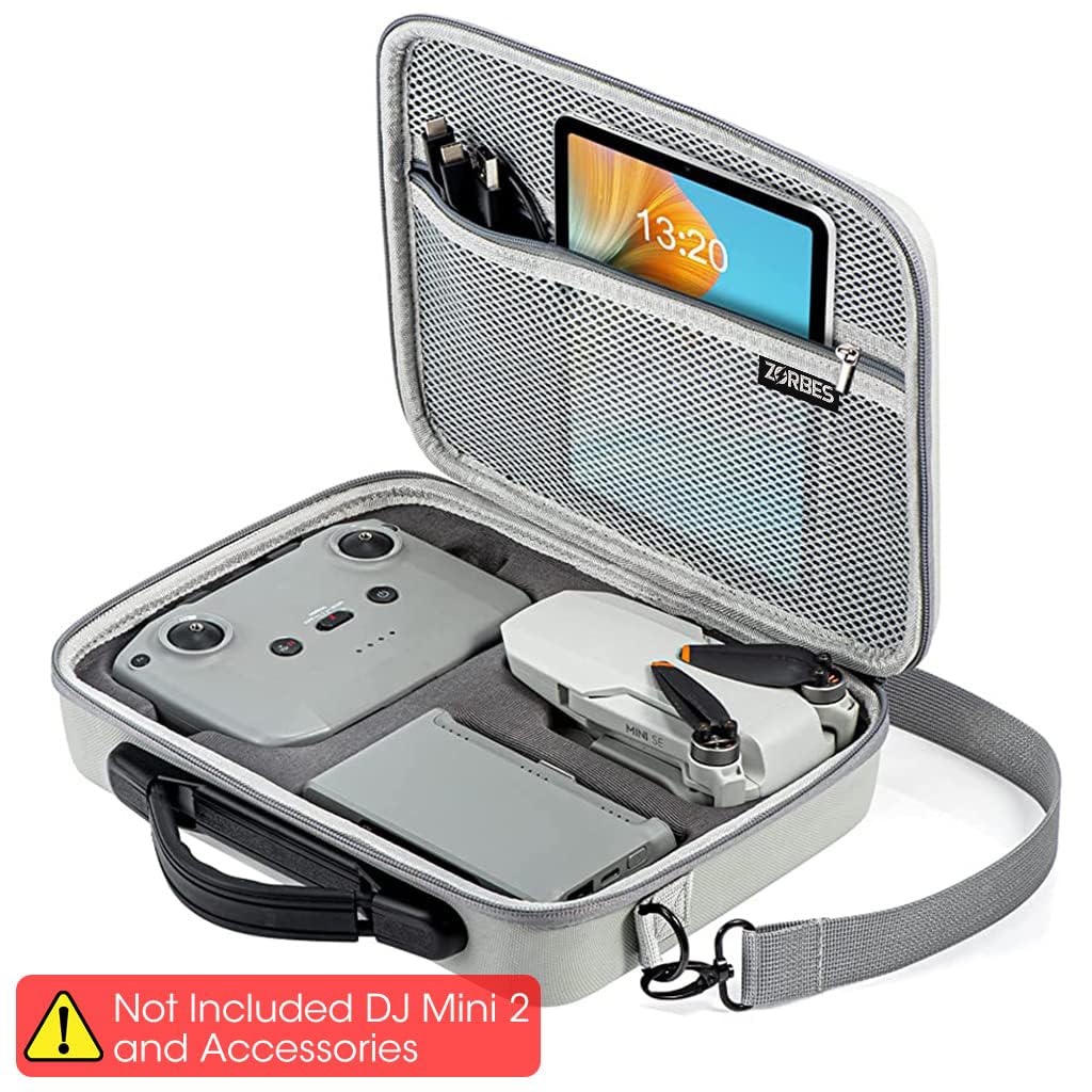 ZORBES Carrying Case for DJI Mini 2, Portable Compact Storage Bag Hard Case Set with Strap Storage Travel Case Compatible with DJI Mini 2 Pro and Drone Controller, Case Only Not Include DJI Product