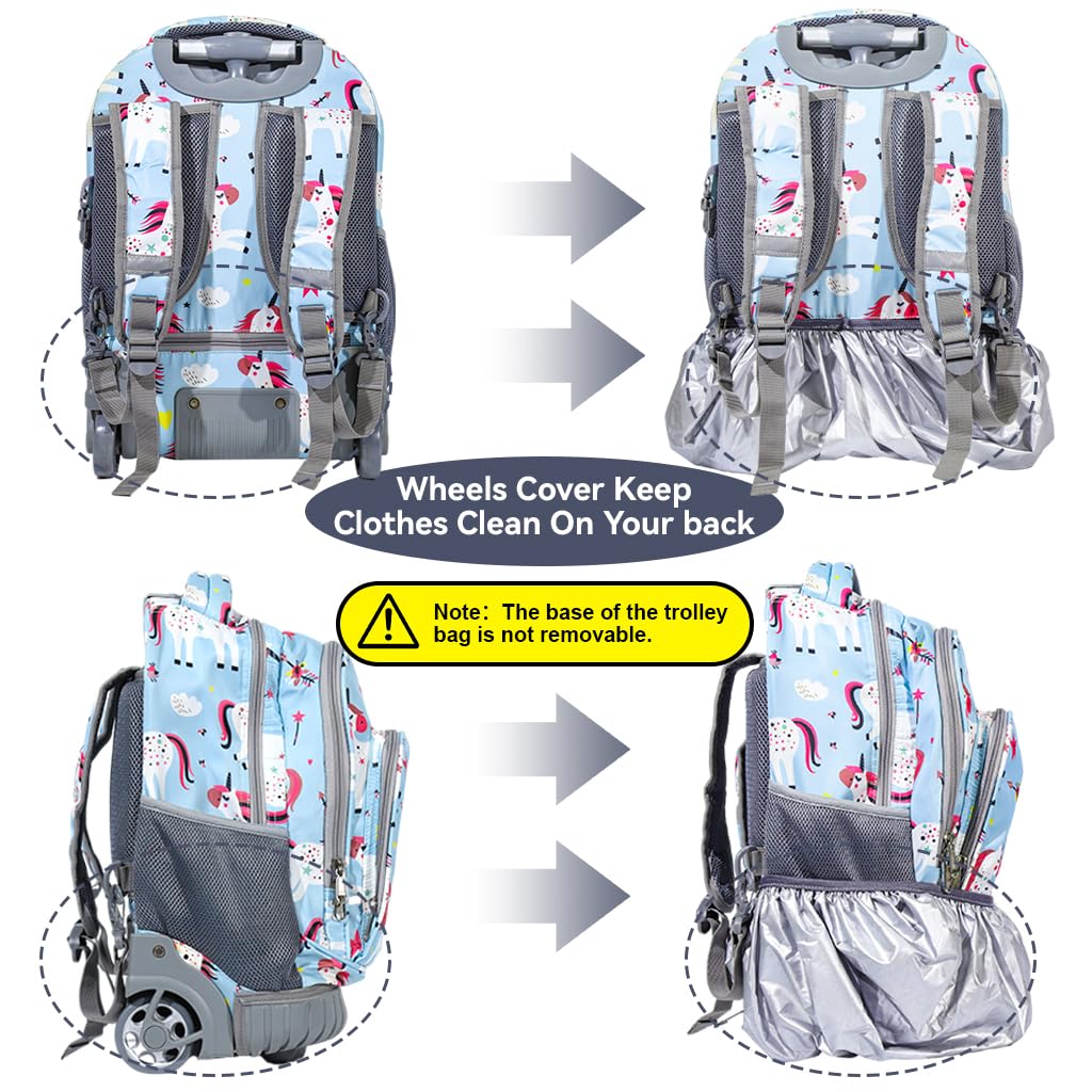 PALAY School Bag for Girls Stylish 18 inches School Bags With wheels School Backpack for Kids Boys Trolley for School Bag, Travel, Camping