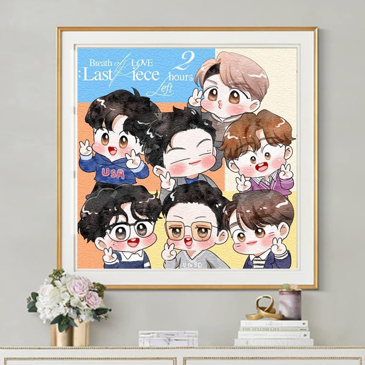 HASTHIP Diamond Painting Kit, 15.7x15.7inch BTS Cartoon Diamond Painting, 5D Diamond Painting Kit Gift for Adults & Kids, Very Suitable for Home Leisure and Wall Decoration