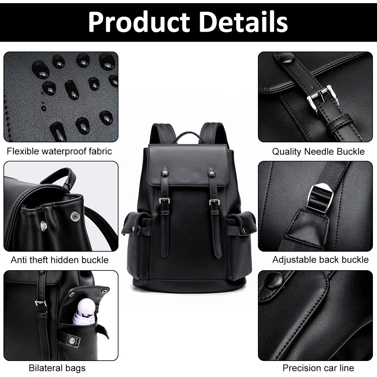 GUSTAVE Laptop Backpack 15.6 Inch Travel Backpack Laptop Rucksack