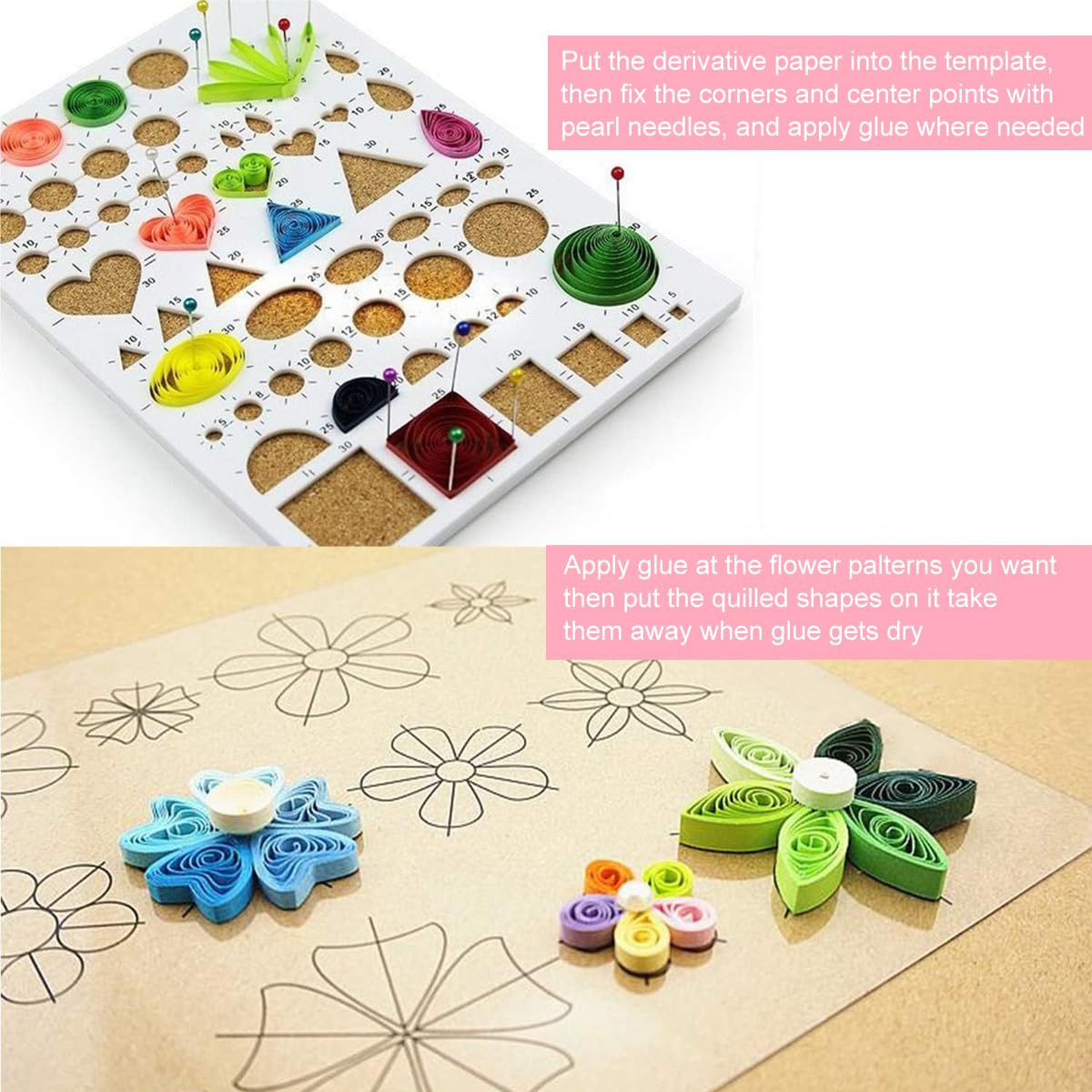 HASTHIP Paper Quilling Kit Quilling Tool Set Quilling Template Curling Tool Set Accessories for DIY Paper Quilling Craft Art Set (30 Colors 600 Strips)
