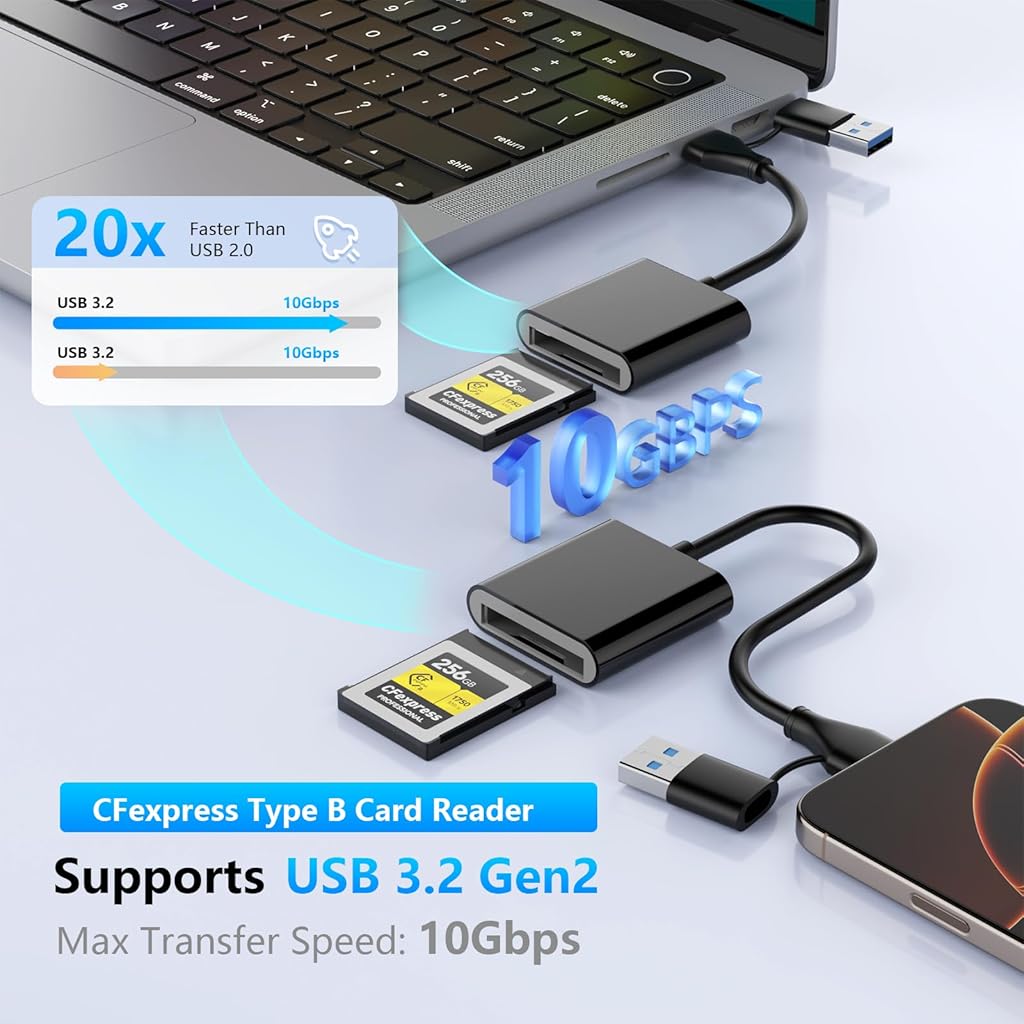 Verilux® CFexpress Type B Card Reader with USB 3.2