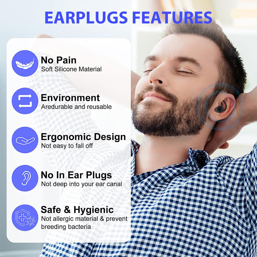 Proberos Swimming Ear Plugs Nose Clip for Adults Waterproof Silicone Ear Plugs for Swimming Soft Spiral Swim Earplugs with Storage Box Swimming Ear Plug Nose Clip for Swimming, Surfing, Snorkeling