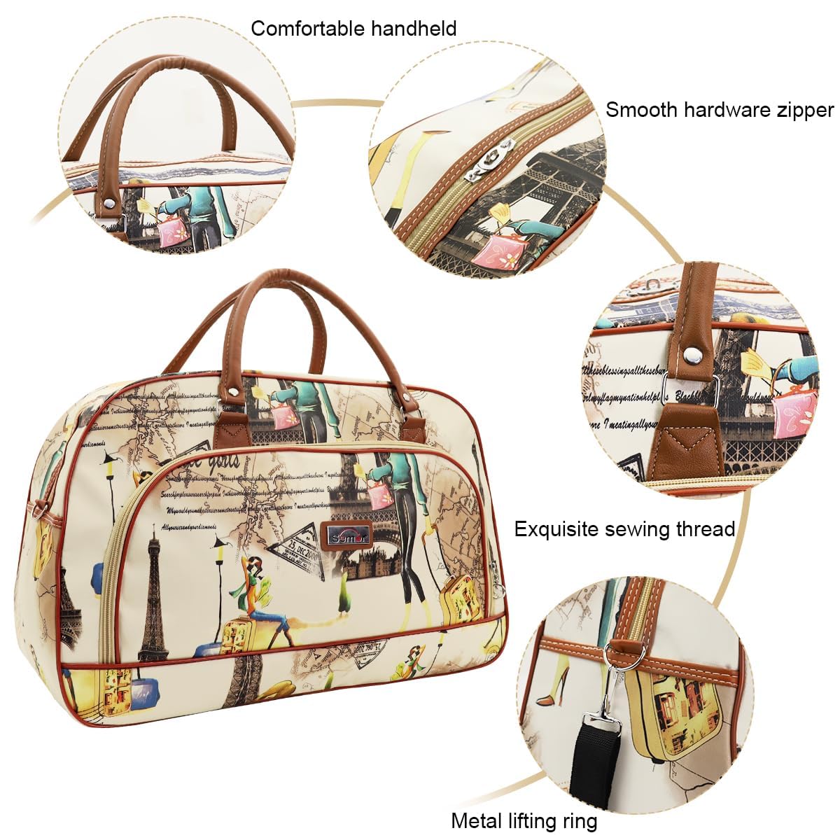 PALAY Duffle Bags Travel Bags for Women PU Waterproof Large Travel Duffel Bag Carry on Shoulder Bag with Shoulder Strap Carry On Bag for Trip