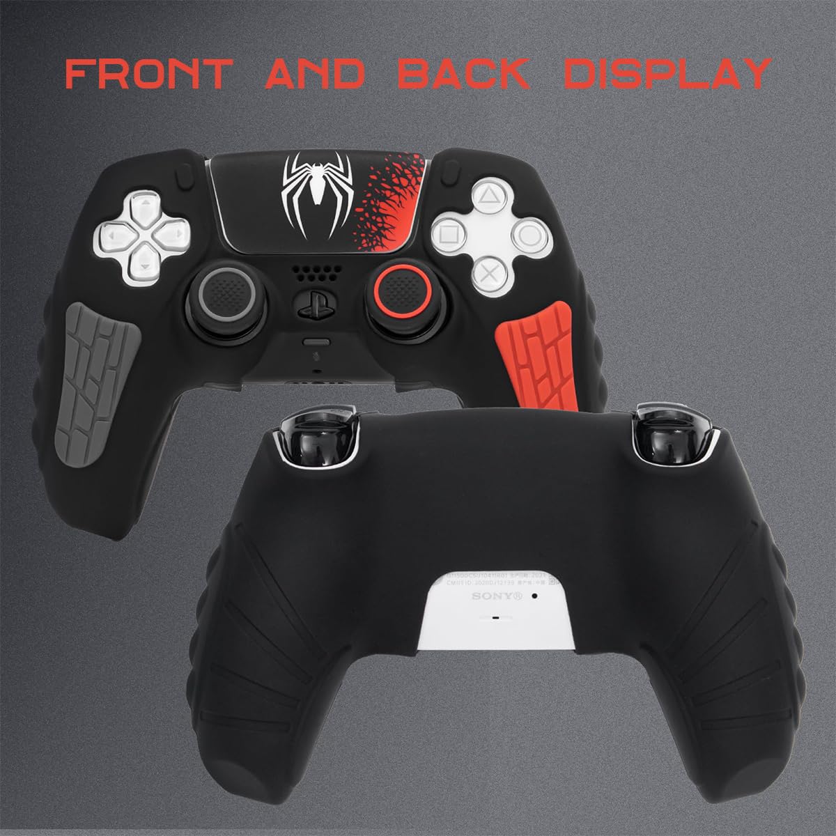 ZORBES PS5 Controller Cover Case, Anti-Slip Sweat Proof Silicone Cover Skin PS5 Controller Skin Cover for PS5 Dual Sense Controller with Thumb Grip Caps, Joystick Protectors and Cover Wrap Sticker