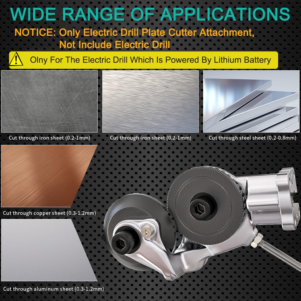 Serplex Electric Drill Plate Cutter Attachment Metal Nibbler Drill Attachment Metal Cutter Sheet Drill Attachment for Metal Cutting Electric Drill Shears Attachment Cutter Nibbler (No Electric Drill)