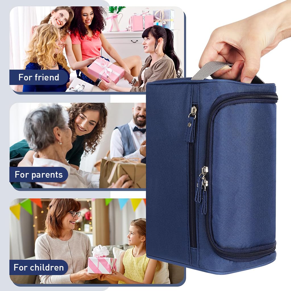 HASTHIP 9Pcs Crochet Hooks Stitching Needles Set with Storage Bag, 6 Large Eye Stitching Needles, 20Pcs Color Stitch Marks Anti-slip Rubberized Handle Crochet Hooks Beginners Crochet Kit