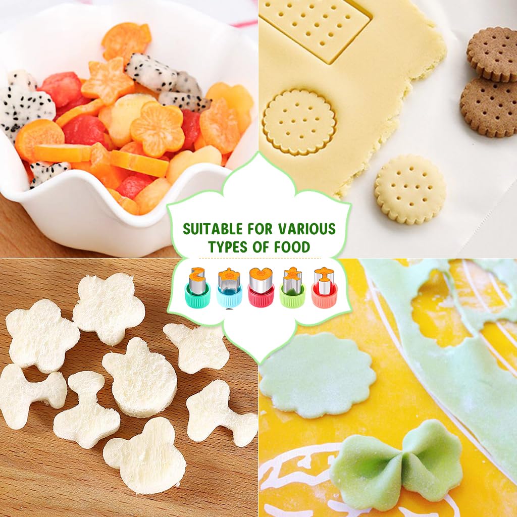 HASTHIP Kitchen Biscuit Molds Set of 21Pcs Cartoon Animal Cookies Molds with Demolding Sticks, Fine Cleaning Brush Stainless Steel Kitchen Pastry Mold Cookies Vegetable Cutters