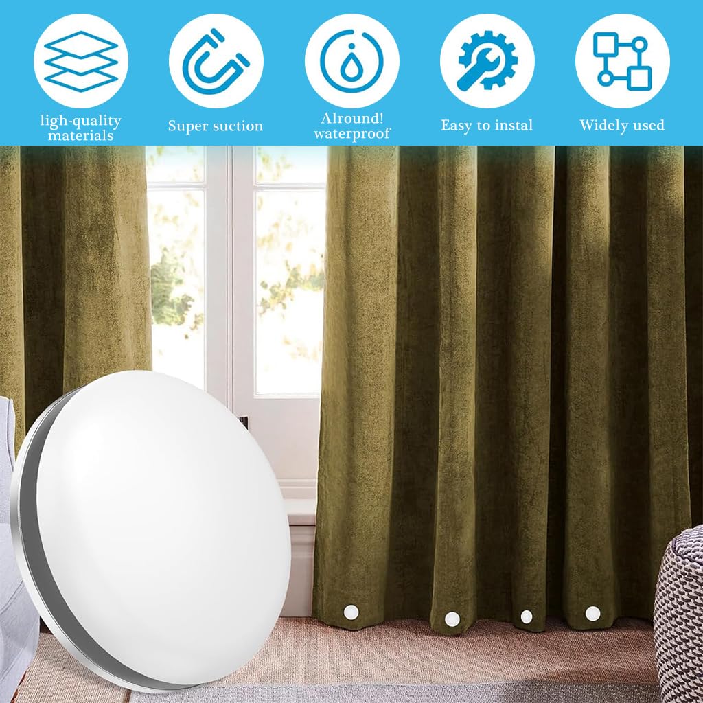 HASTHIP 4 Pair Magnetic Shower Curtain Weights, Strong Curtain Shower Magnet Weights, Prevent Curtain Liner from Blowing Around, Work for Drapery, Tablecloth, Flag, Outdoor Curtain