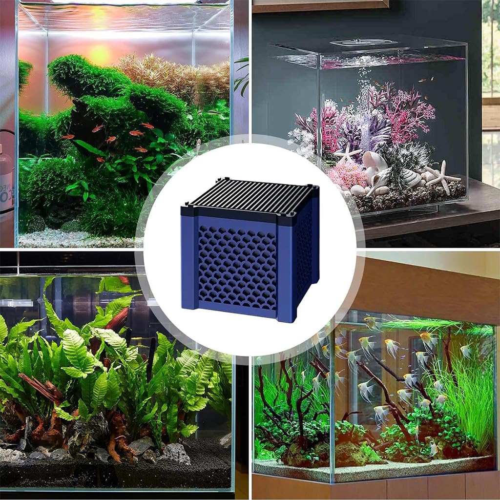 Qpets Aquarium Water Filter Cube Honeycomb Charcoal Base Filtration Block Non-electric Aquarium Water Filter Cube Underwater Fish Tank Filtration Cube for Deodor, Water Filtration (11.5*11*11.5CM)