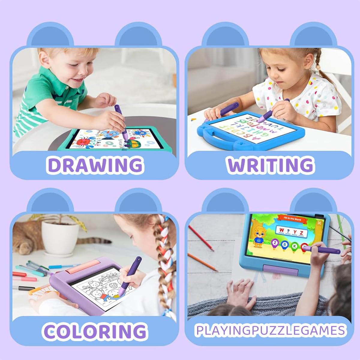 ZORBES Kid Stylus Pens for Touch Screens with Lanyard Silicone Coatingg Tablet Stylus for Writing, Drawing, Kids Stylus Pens for iPad/iPhone/Tablets/Kindle and All Touch Screen Devices, 2Pcs