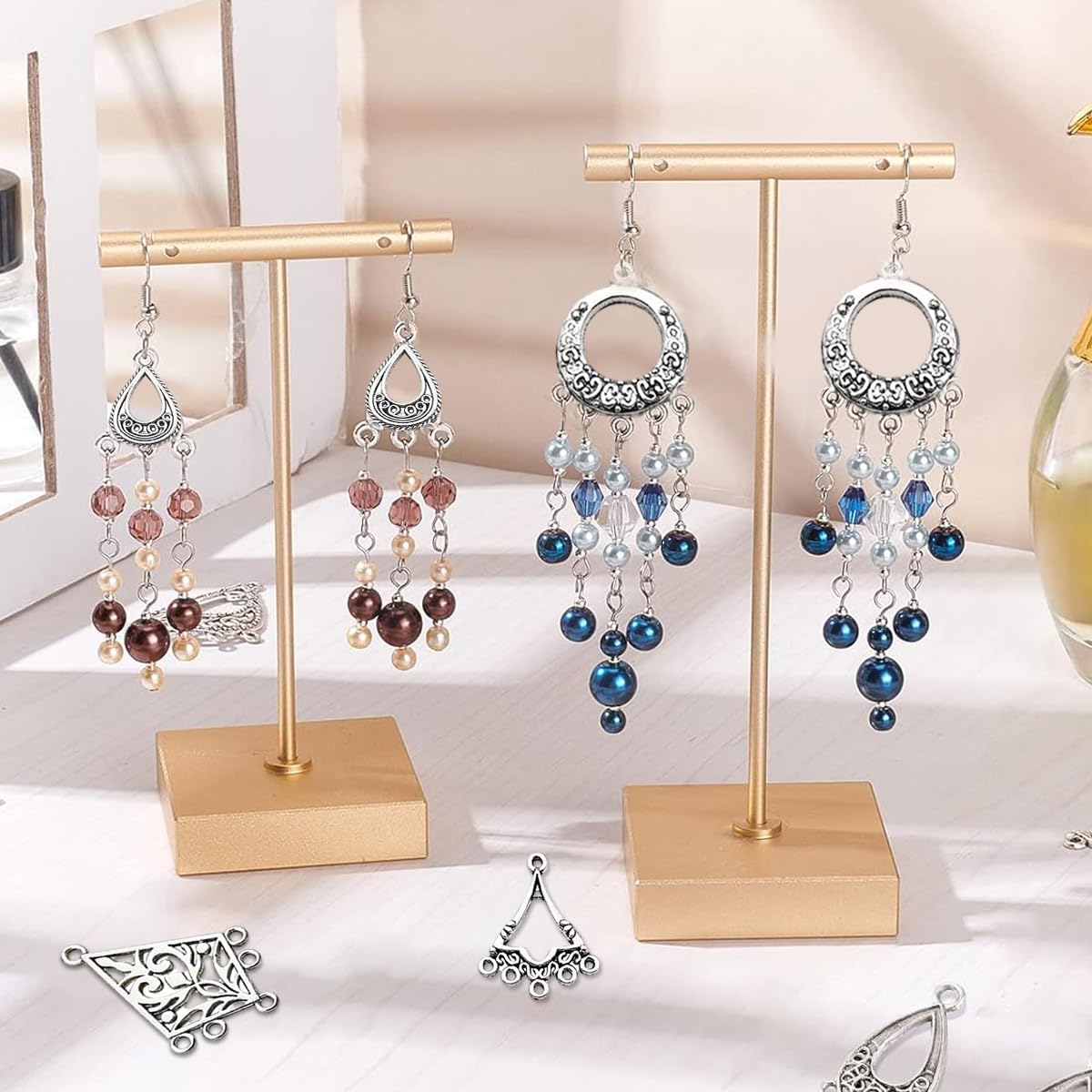 SANNIDHI 60pcs Charms for Bracelet Making Antique Silver Earrings Charms for Jewellery Making Zinc Alloy Bracelet Charms Pendents Kit for Necklace Jewelry Making and DIY Crafts