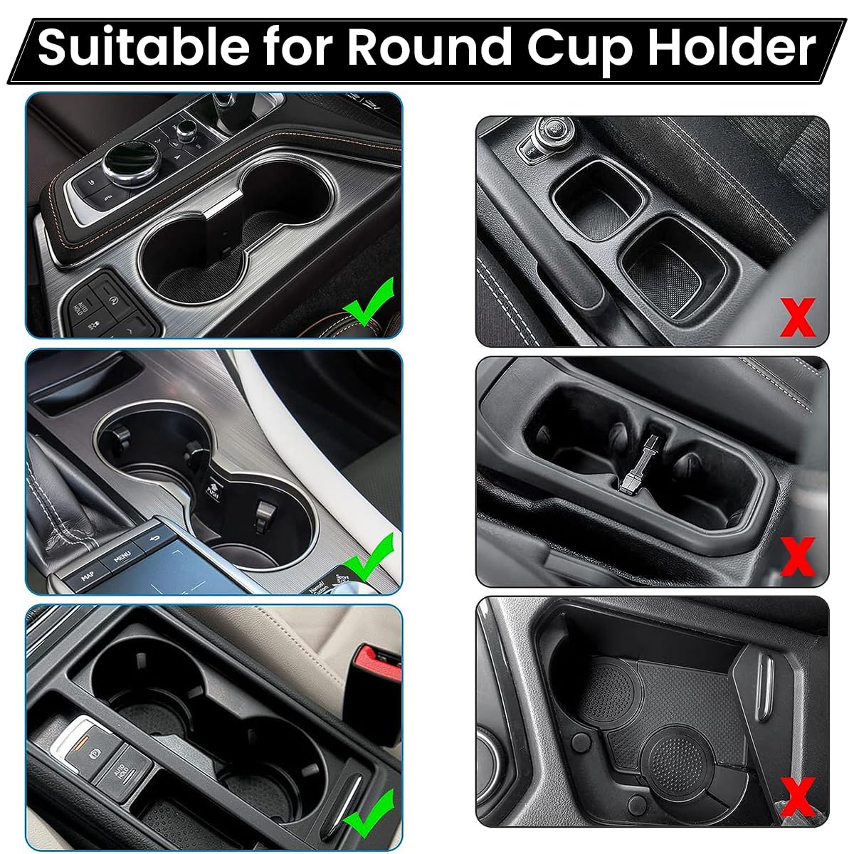 STHIRA Car Cup Holder, 360° Rotatable Car Phone Holder Water Bottle Holder, Multi Large Cup Holder Expander Fits Yeti, Stanley 32/40/46 and Most Water Cups
