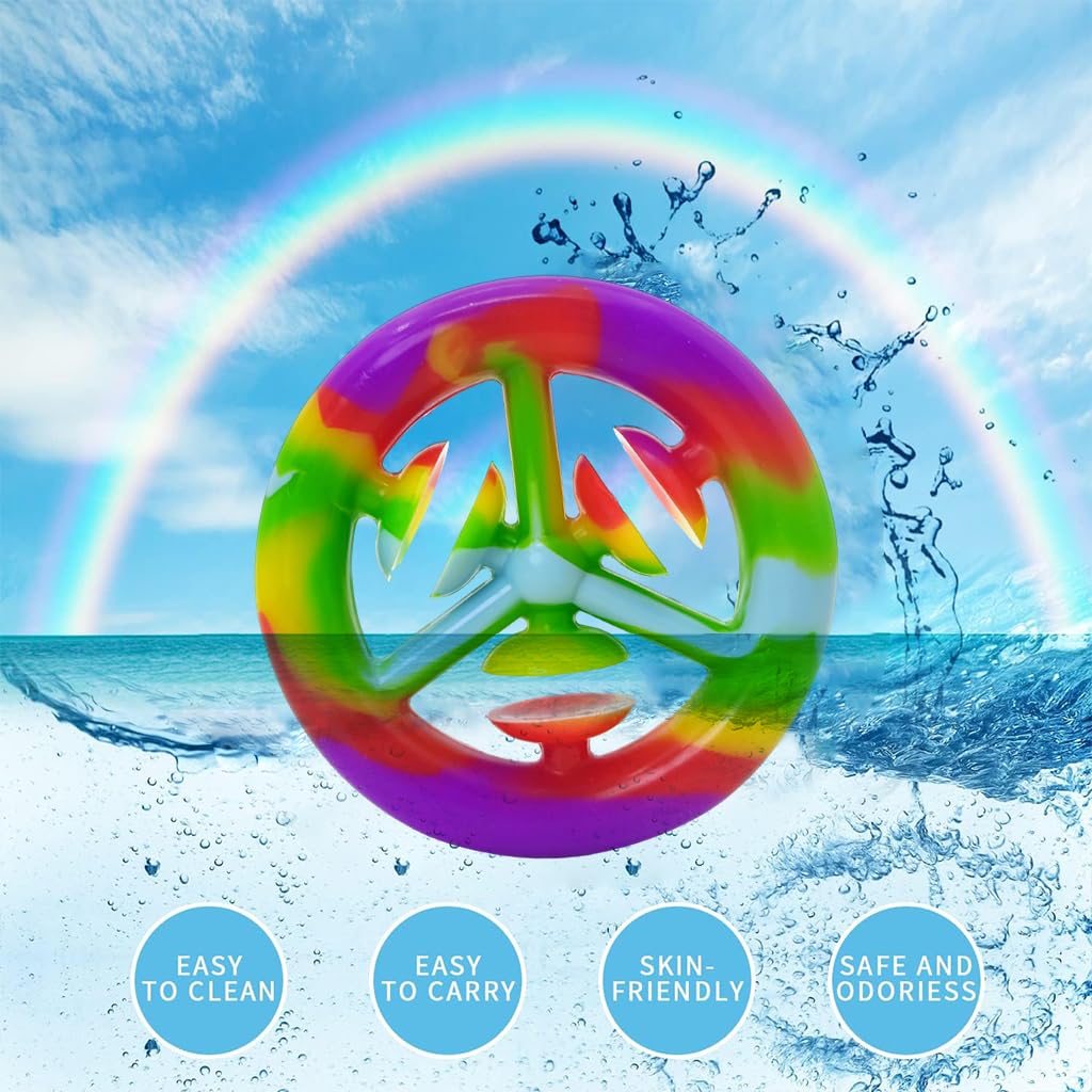 PATPAT Fidget Toy Hand Grip Toy Adult Hand Grip Exerciser Rainbow Suction Cup Silicone Hand Grip Finger Rehabilitation Toy Stress Relief Hand Grip Toy for Kids & Adults