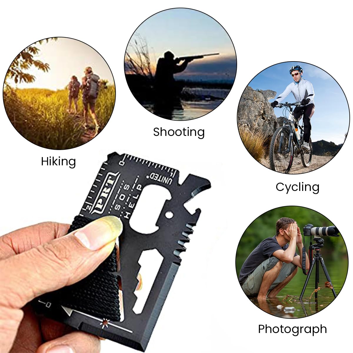 Proberos 10 in 1 Multi-tool Outdoor Survival Tool Camping Gear Pocket Stainless Steel Multi Tool Card Tactical Gear with Screwdriver, Rope Cutter, Micro Saw, Hex Wrench, Side Cutter Gift for Men, 5Pcs
