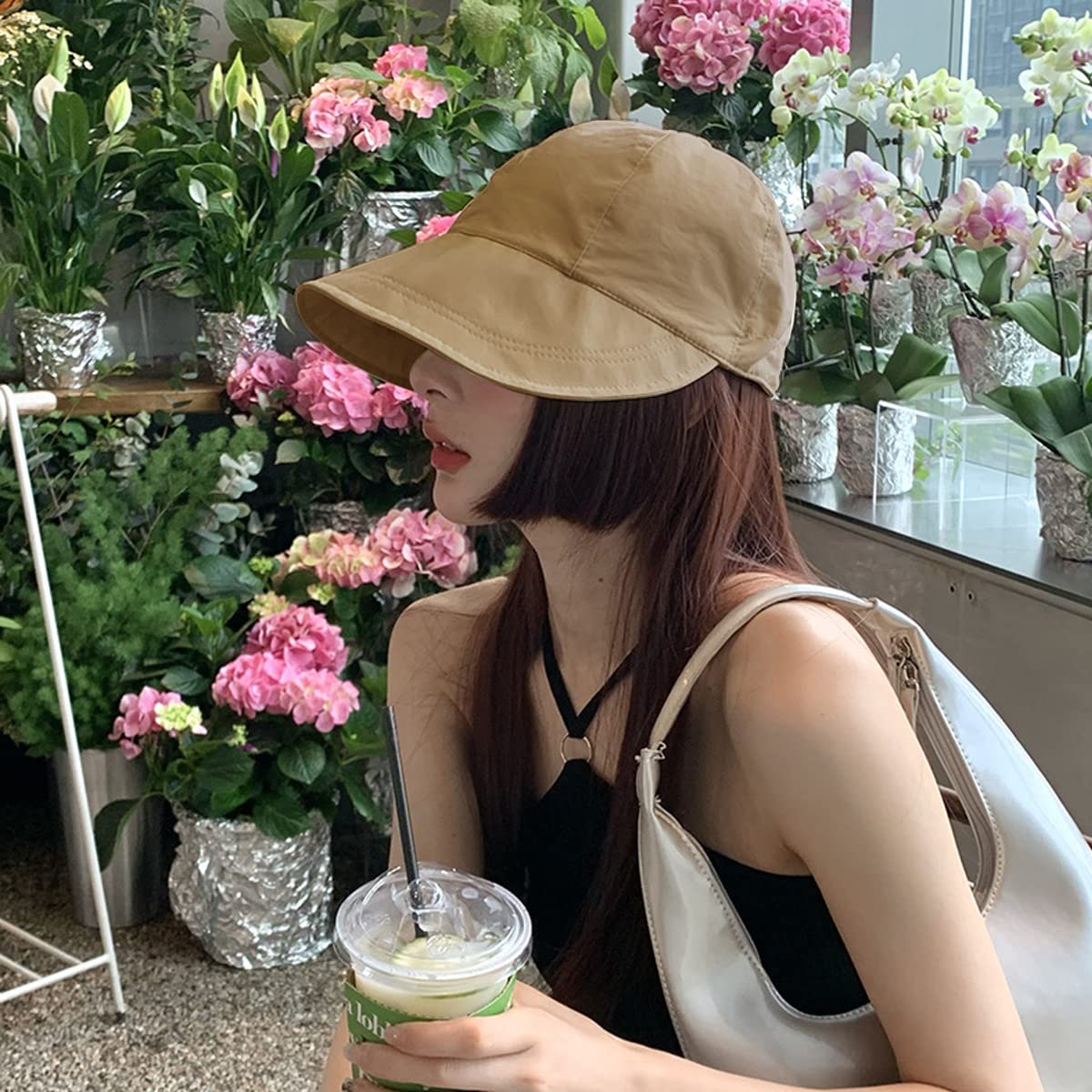 PALAY Bucket Hat for Women Sun Protection Wide Brim Beach Hat Sun Hats for Women, Fashion Lightweight Quick Dry Summer Cap - Adjustable Drawstring Closure, Khaki
