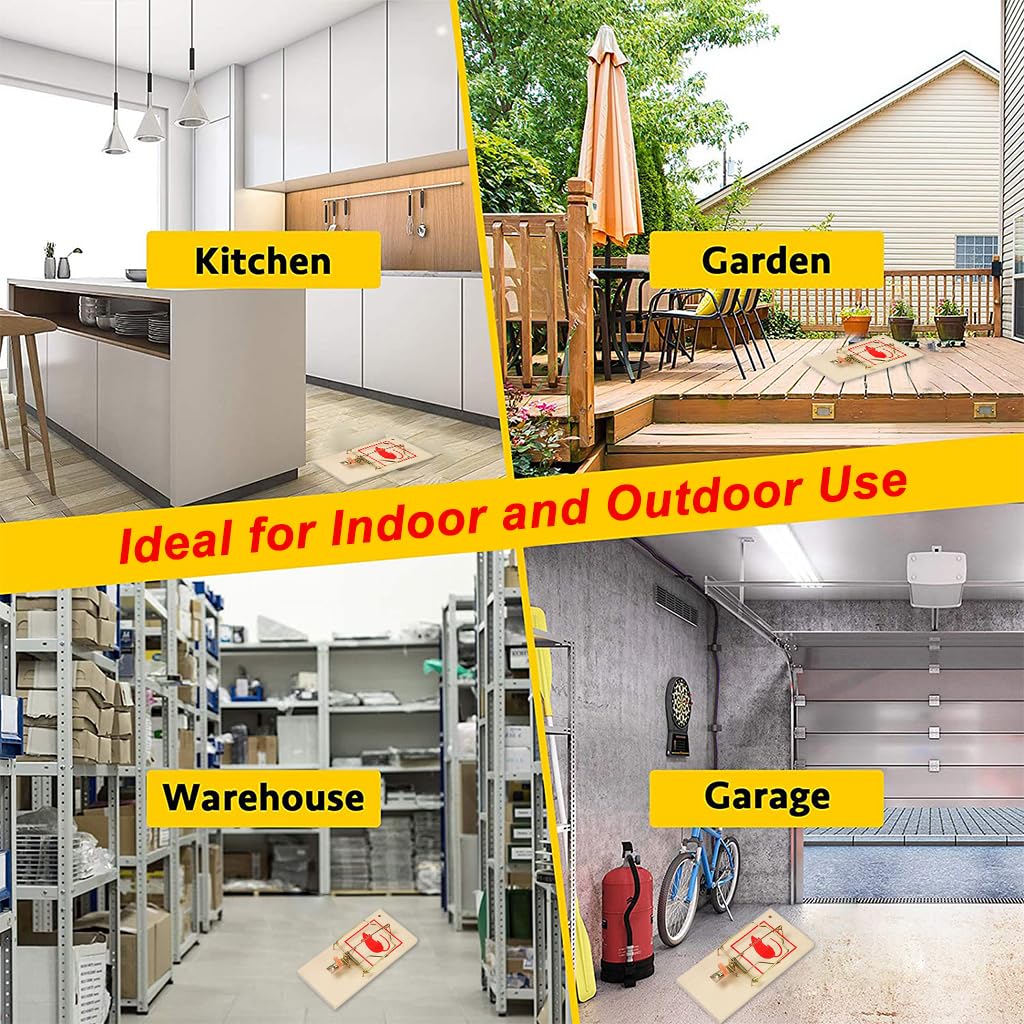 Optifit 4Pcs Rat Traps for House Garden Patio, Reusable Mouse Traps for Mice, Rats, Chipmunks, Squirrels, Hamsters and Other Rodents, Quickly Slam Rat Killer for Indoor and Outdoor