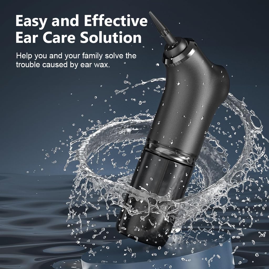 HANNEA Electric Ear Wax Removal Machine Ear Canal Irrigator Cleaner with 4 Switchable Modes USB Cordless Electric Ear Wax Cleaning Kit with 10 Nozzles Safe Ear Wax Removal Machine for Adults & Kids
