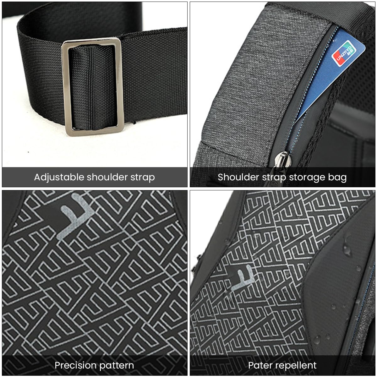 GUSTAVE Sling Bag for Men Fashion Letter Print Shoulder Bag, Cross Body Bag Waterproof with Combination Lock Anti-Theft for Travel Outdoor