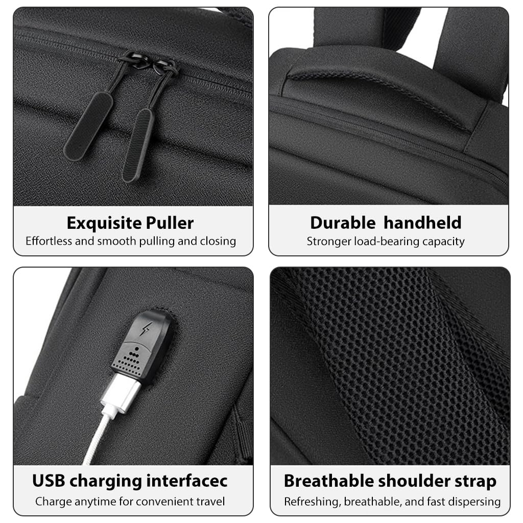 GUSTAVE Business Backpack for Men Fashion Business Laptop Backpack 15.6 inches Laptop Bag Breathable Back Support Design Waterproof Oxford Cloth Outdoor Travel Backpack, 30x15x43cm
