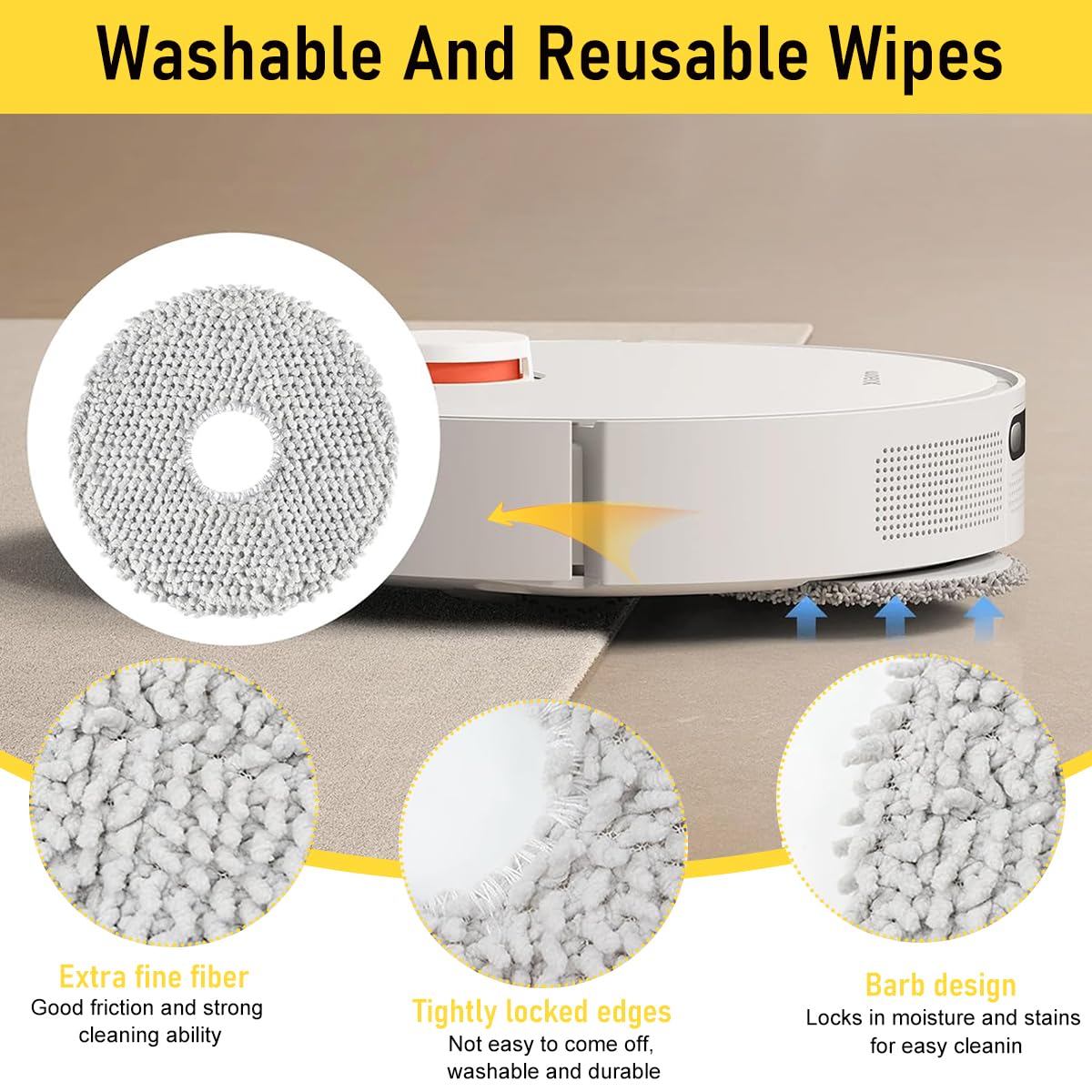 HASTHIP Drea-me Vacuum Cleaner Accessories for Drea-me L10s Ultra/L10 Ultra Robot Vacuum Cleaners Replacement Accessories with 4 Side Brushes, Activated Carbon Filtration Net, Mops, Dust Bags
