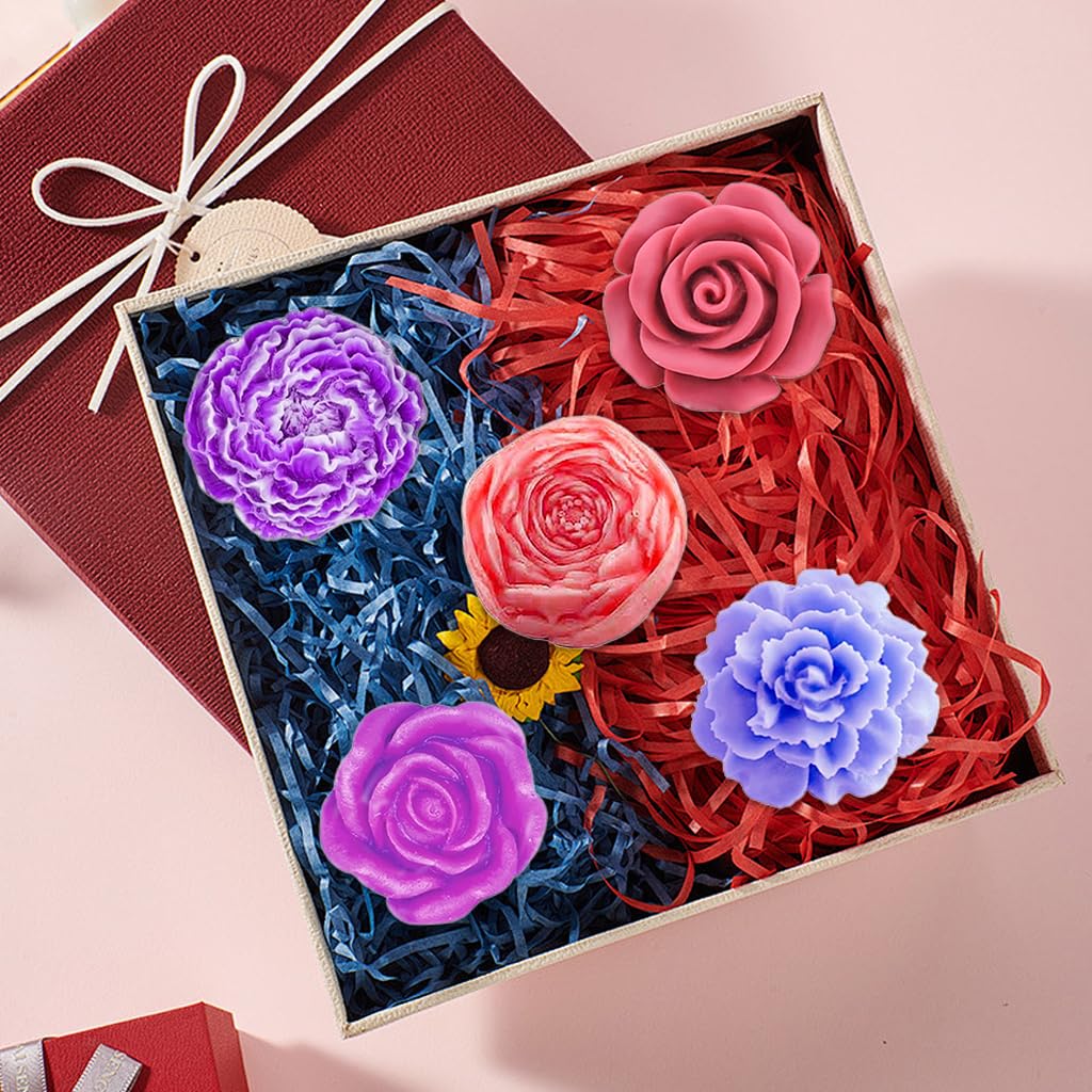 ZIBUYU 1 Pack Flowers Silicone Candle Molds Silicone Resin Molds for DIY Cake Candy Wax Chocolate Soap Concrete Candle Molds