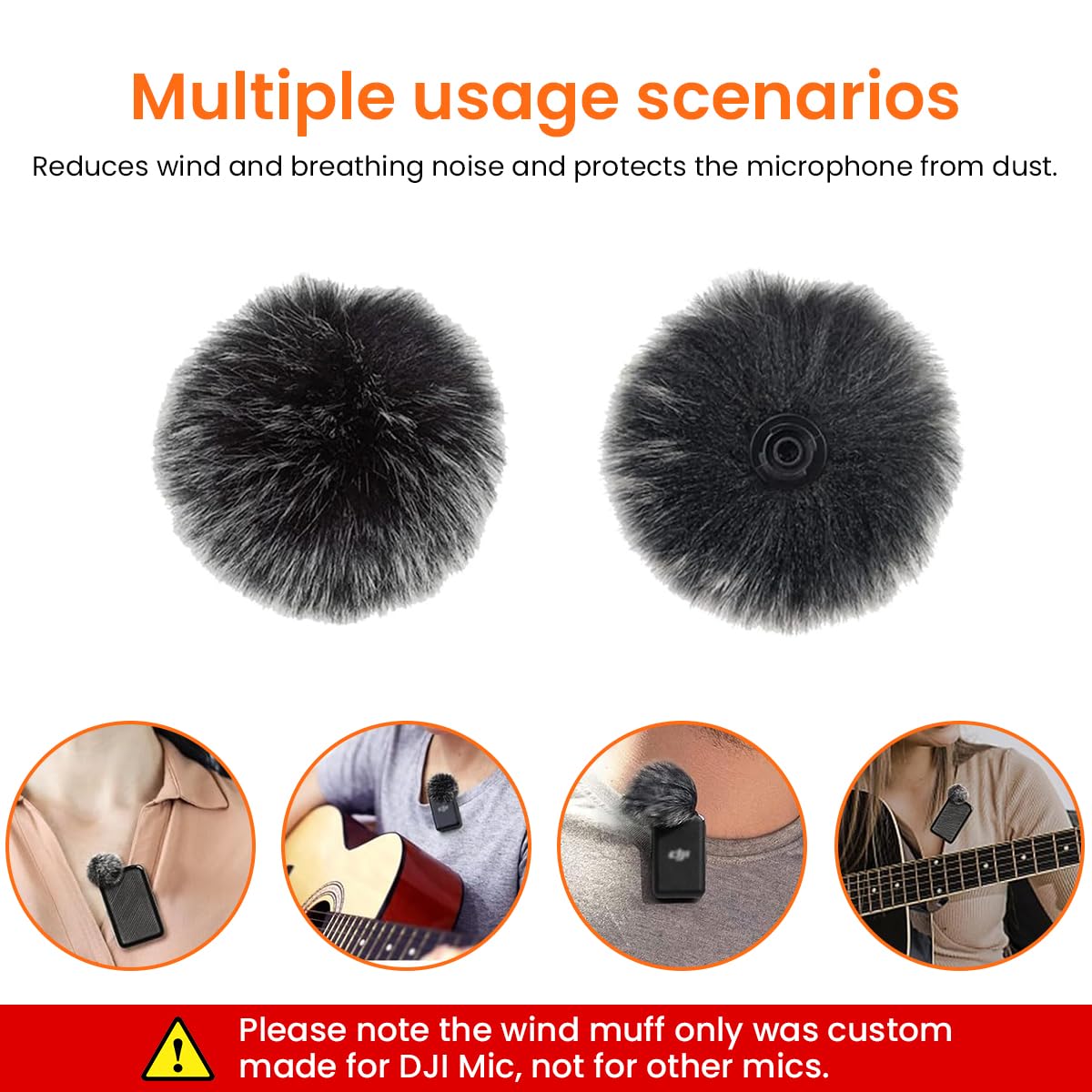 Verilux 2 Packs Windscreen for DJI MIC 2 Wireless Lavalier Microphone Wind Muff Noise Reduction Wireless Lavalier Microphone Wind Muff for MIC 2, MIC 2 Wireless Microphone Windscreen Wind Muff Cover