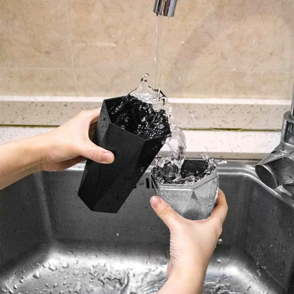 ZIBUYU 550ml Car Trash Can with Lid, Car Ash Bin ABS Car Trash Bin for, Easy to Clean, Portable Trach Can for Car, Home, Office, Travel, Sliver