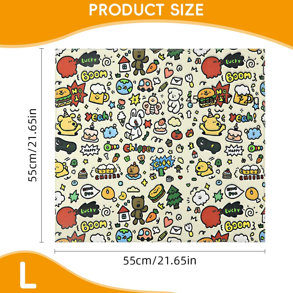 Qpets Cat Swaddle, Magic Snap Closure Cat Swaddle, Soothing Cat Wrap Cat Cute Cartoon Print Cat Swaddle Cat Grooming Use Owner Protection Anti-Scratch Cat Swaddle, 55cmx55cm