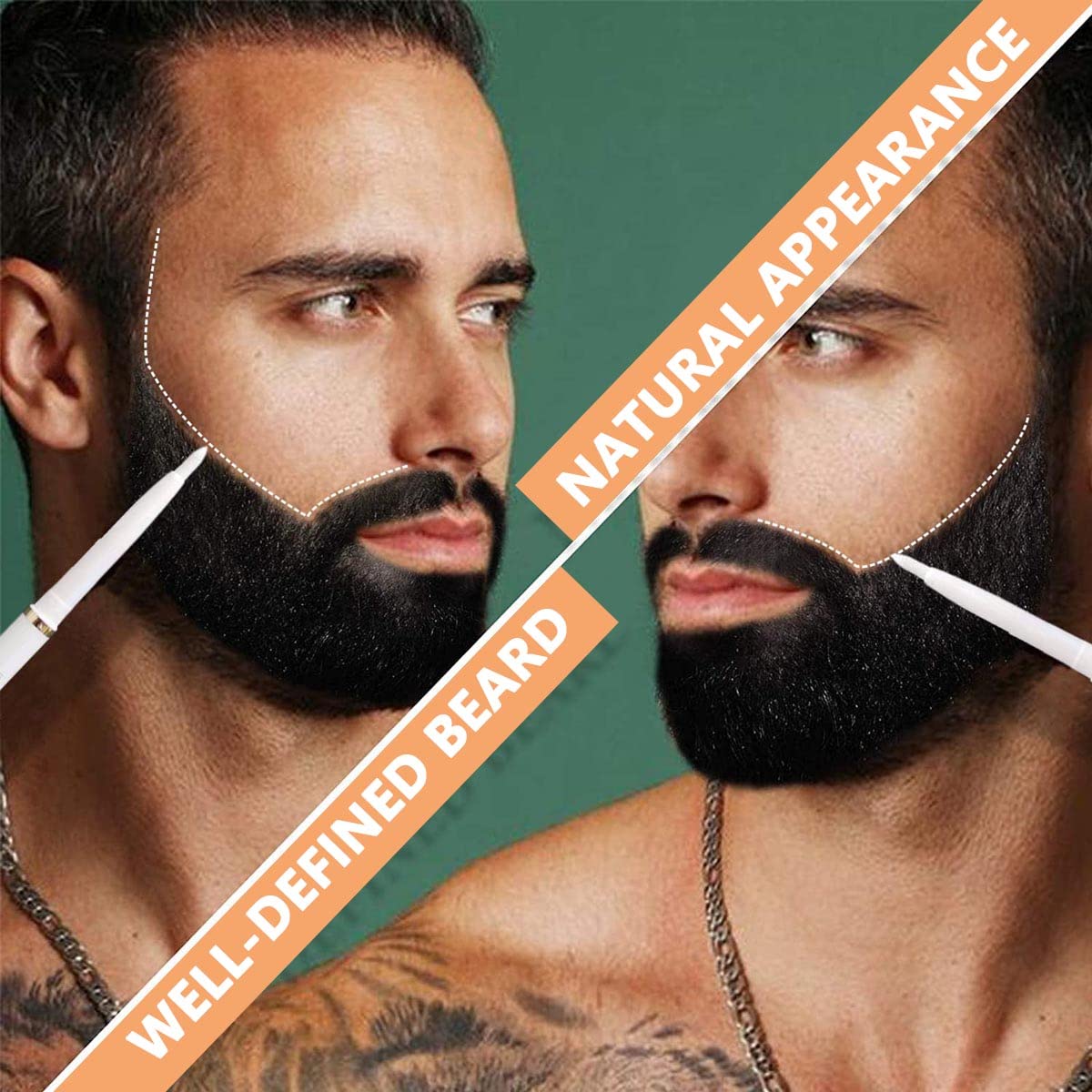HASTHIP Beard Shaper Kit | Complete Shaping & Styling Tools Set with Adjustable Template, Razors, Barber Pencil - Many Styles Beard Stencil Guide Template Outliner for Men, Husband Gift