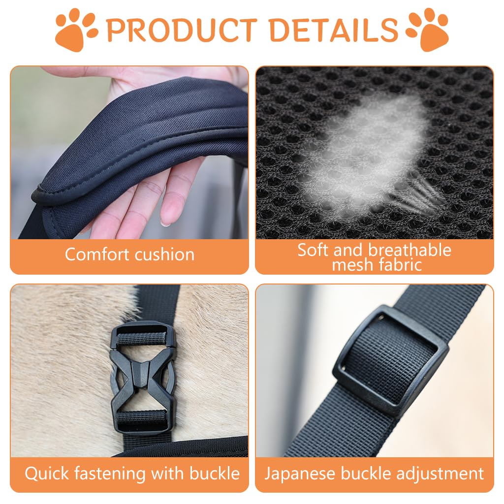 Qpets Dog Lift Harness, Walking Assistant Lifting Harness Dog Walking Support, Adjustable Length and Size Dog Walking Assistant Harness for Aging Dog, Disabled, Injured Dog (XL)