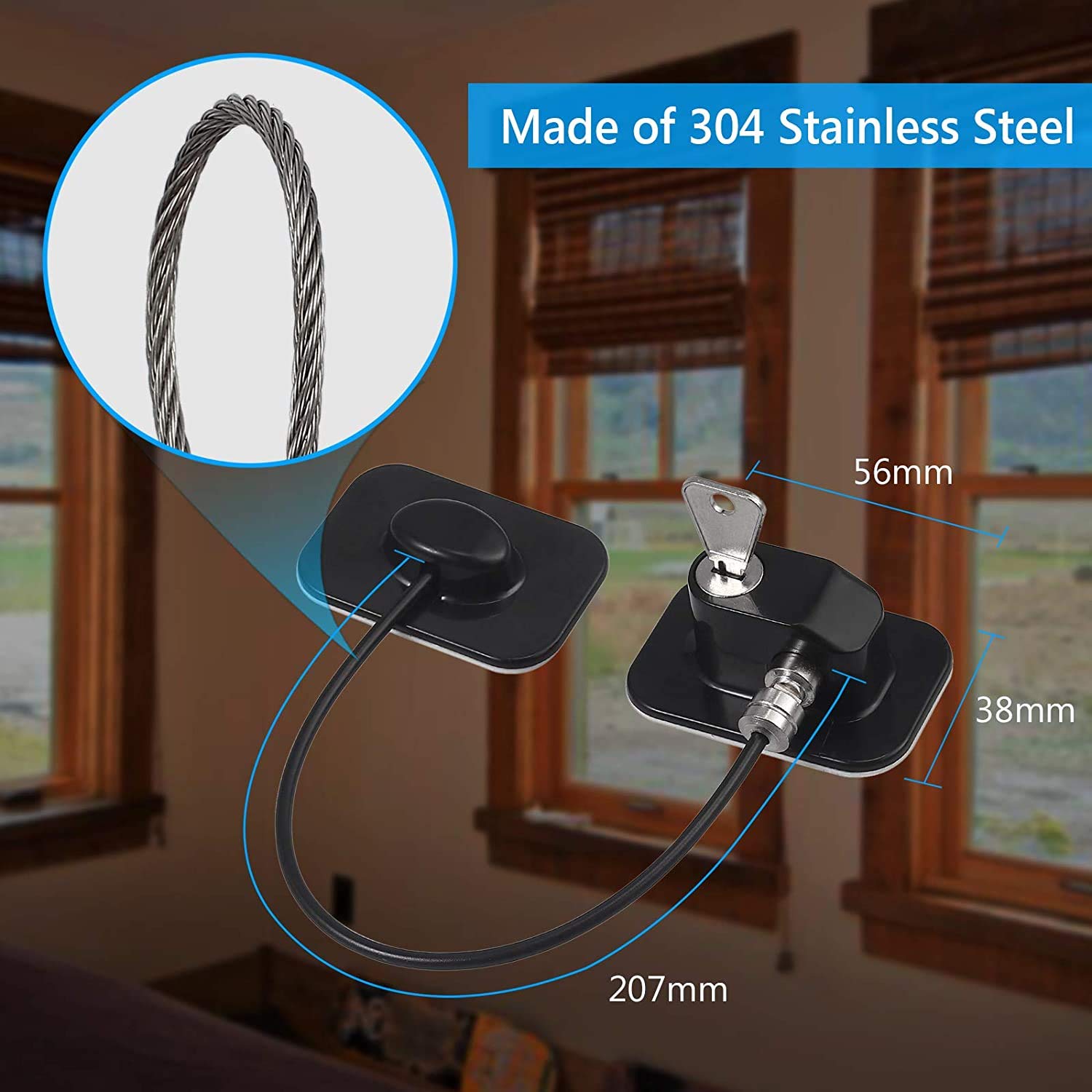 SNOWIE SOFT 1Pcs Refrigerator Lock Freezer Door Lock Cabinet Lock Strong Adhesive Lock Window Door Restrictor Cable for Baby Toddler Child Safety Device (White) (Multi-Colour-Black)