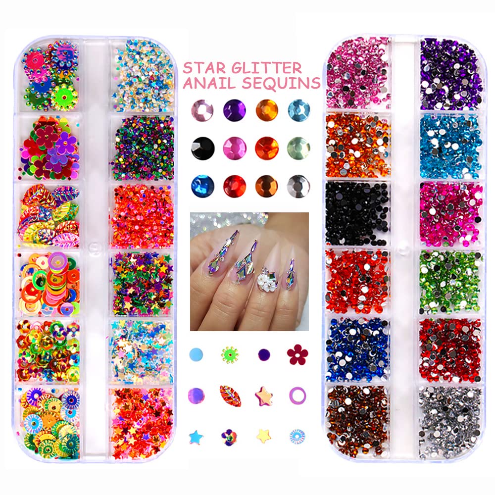 MAYCREATE Nail Art kit for Girls Professional DIY Nail Art Kit 3D Nail Art Decorations Kit with Brushes Dotting Tools Holographic Nail Art Stickers Nail Foil Tape Strips and Nails Art Kits For Women