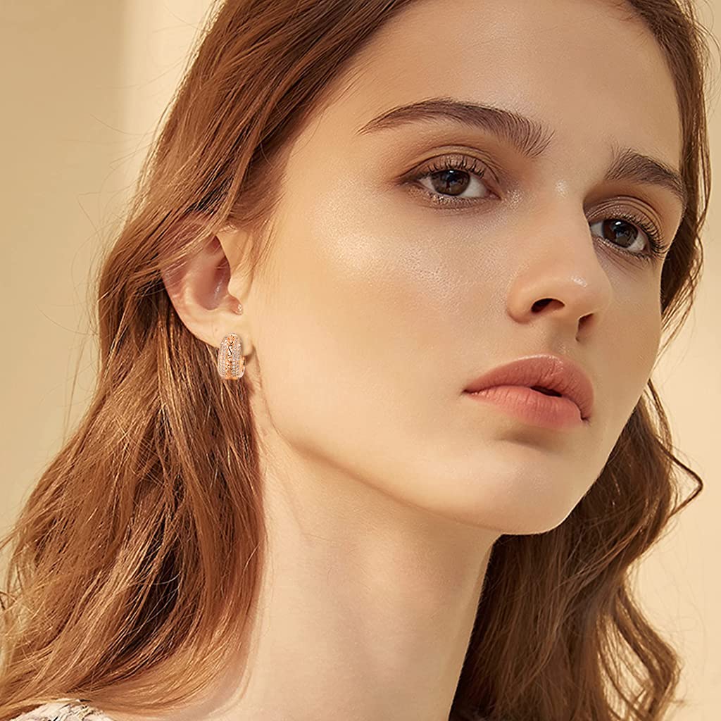 ZIBUYU Earring for Women and Girl Stylish Hollow Encored Hoop Earrings Jewellery Latest Round Eardrops Jewelry for Girls & Women Gift Golden, (15mm) - 1 Pair