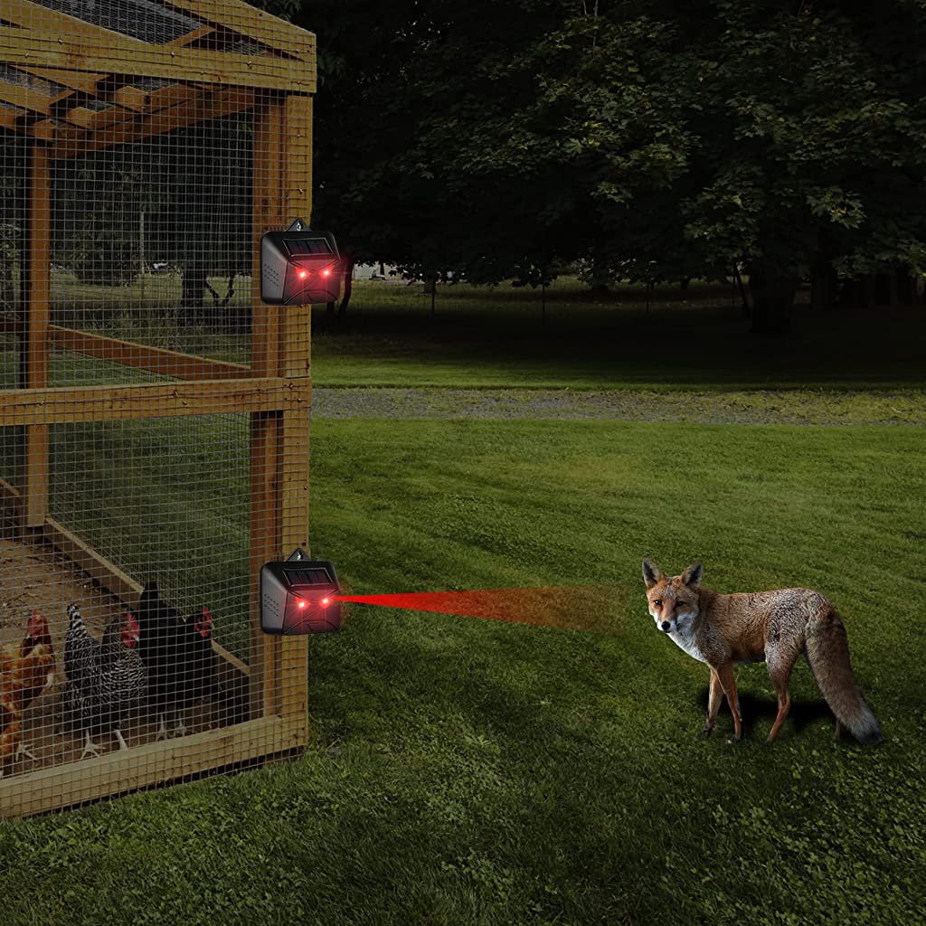 Qpets Solar Animal Repeller Light-Controlled Mouse Repellent with Flash Light, Auto Motion Sensor Animal Repeller Animal Deterrent Devices Outdoor for Rabbit, Rats, Bird, IP44 Repeller