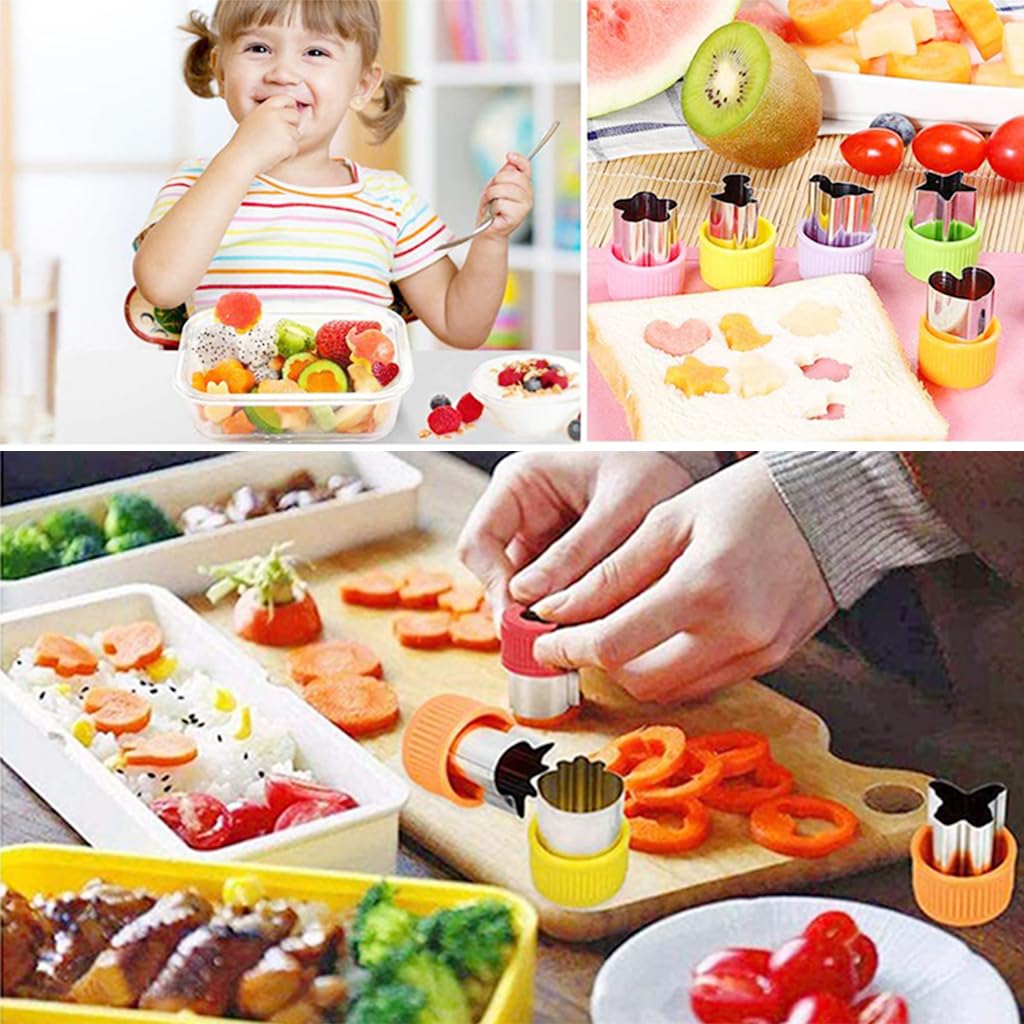 HASTHIP Kitchen Biscuit Molds Set of 21Pcs Cartoon Animal Cookies Molds with Demolding Sticks, Fine Cleaning Brush Stainless Steel Kitchen Pastry Mold Cookies Vegetable Cutters