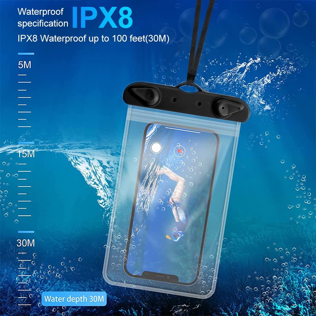 Proberos Clear Waterproof Phone Sling Bag Phone Pouch with Lanyard IPX8 PVC Touch Screen Phone Cover Underwater Phone Pouch for 6.9