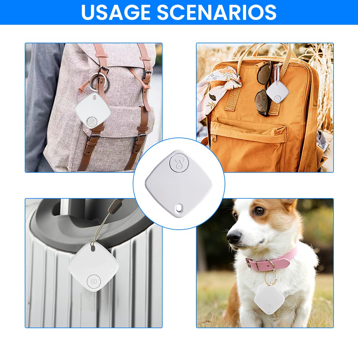 ZORBES itag Smart Bluetooth Tracker, Compatible with Apple Find My (iOS Only), Key Finder, Item Locator for Luggage Suitcase, Wallets, Bag, up to 400ft Range. Phone Finder. White