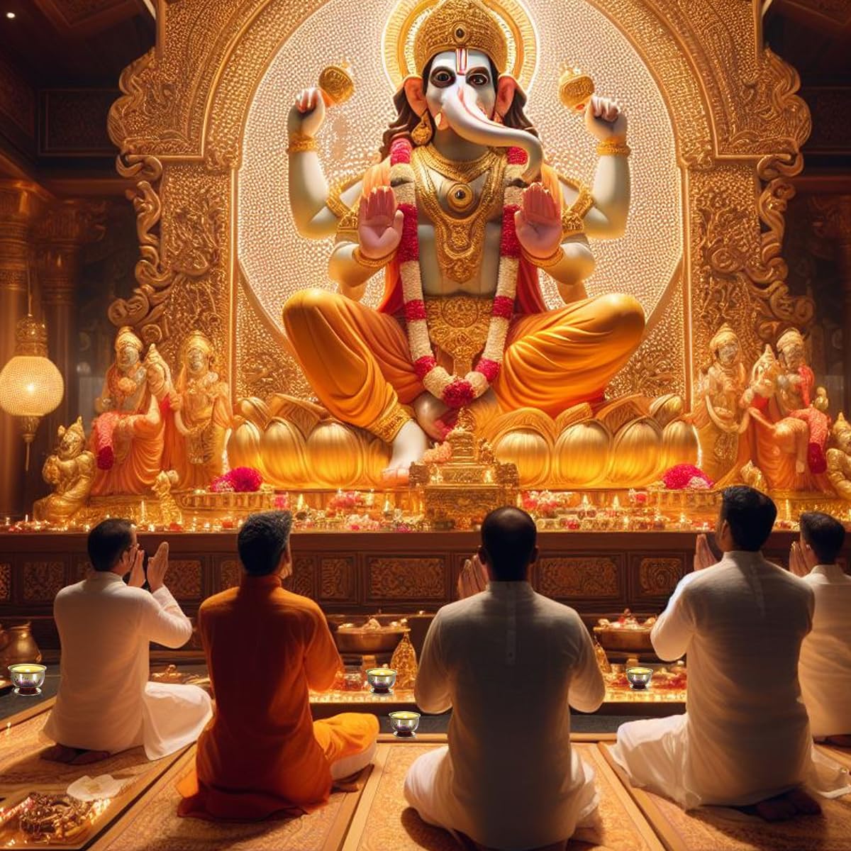 HASTHIP 7Pcs Decorative Bowls, Lotus Ornate Holders Flowers Bowls Alloy Diwali Desk Decorative Bowls, Diwali Decoration Items for Home Decor