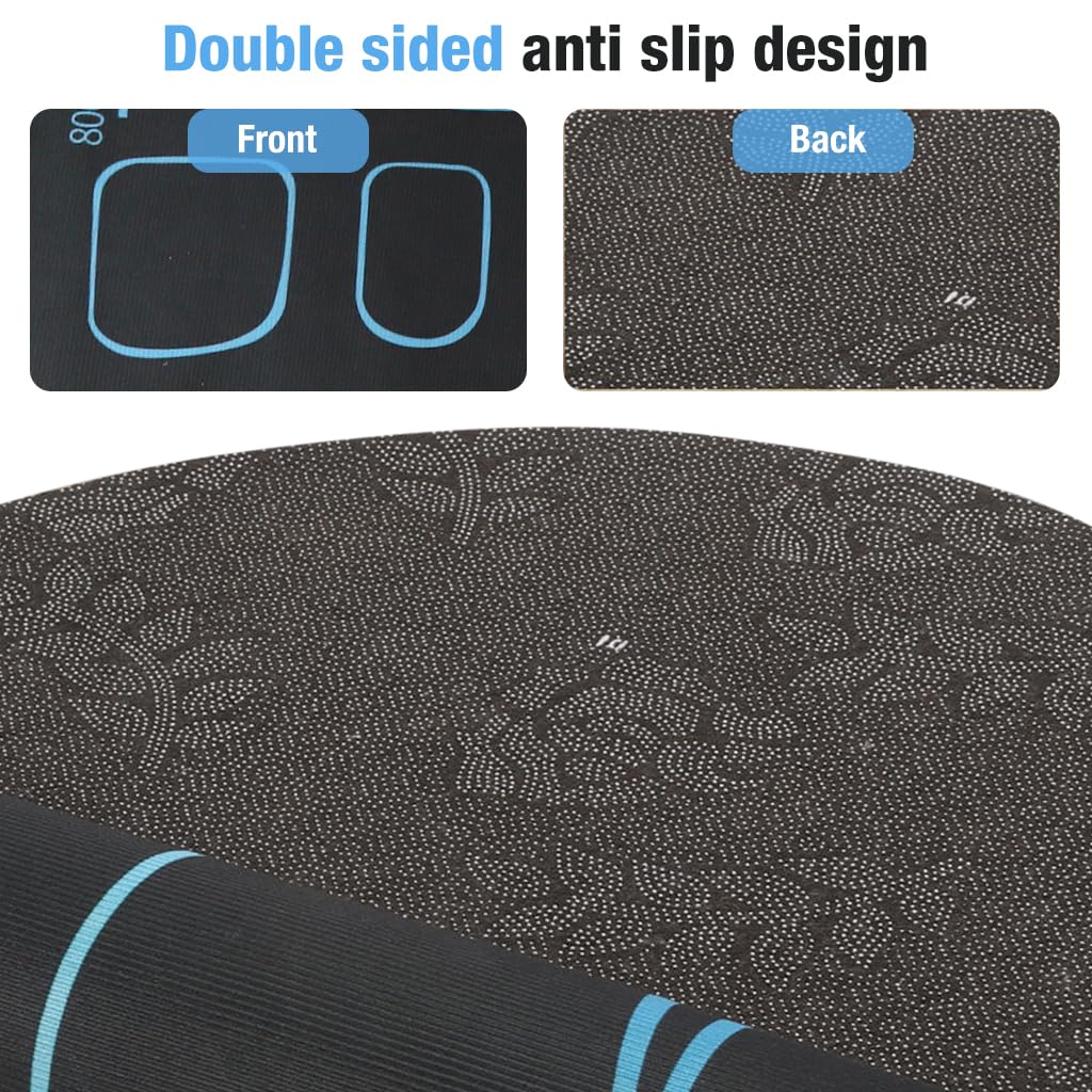 Proberos Silent Mat for Ab Roller Wheel EVA Anti-slip Fitness Mat with Distance Guide Lines Exercise Mat Abs Training Mat Knee Mat Yoga Mat Fitness Mat, 140cmx56cm