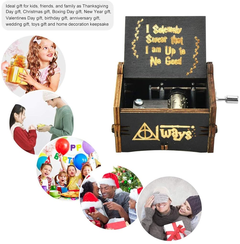 PATPAT® Harry Potter Music Box, Wooden Classic Music Box with Hand Crank Birthday Gifts for Girls Boys Diwali Gifts for Kids Friends Family 3 PCS