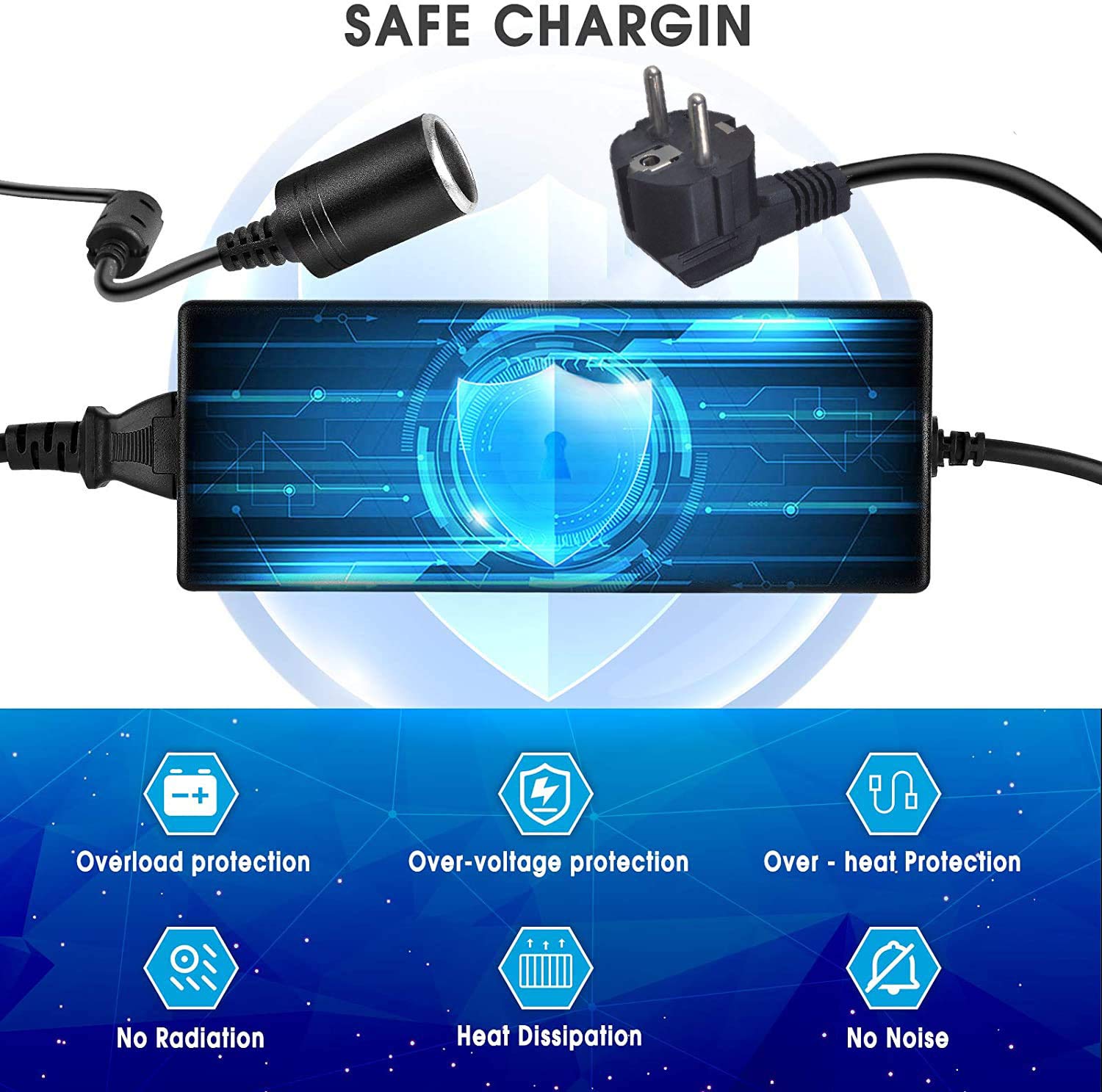 STHIRA Power Supply Cigarette Lighter 240V Mains to 12V DC Car Auto Inverter Cigarette Lighter Adapter(10A) 120W -Universal Car Charger Power Supply